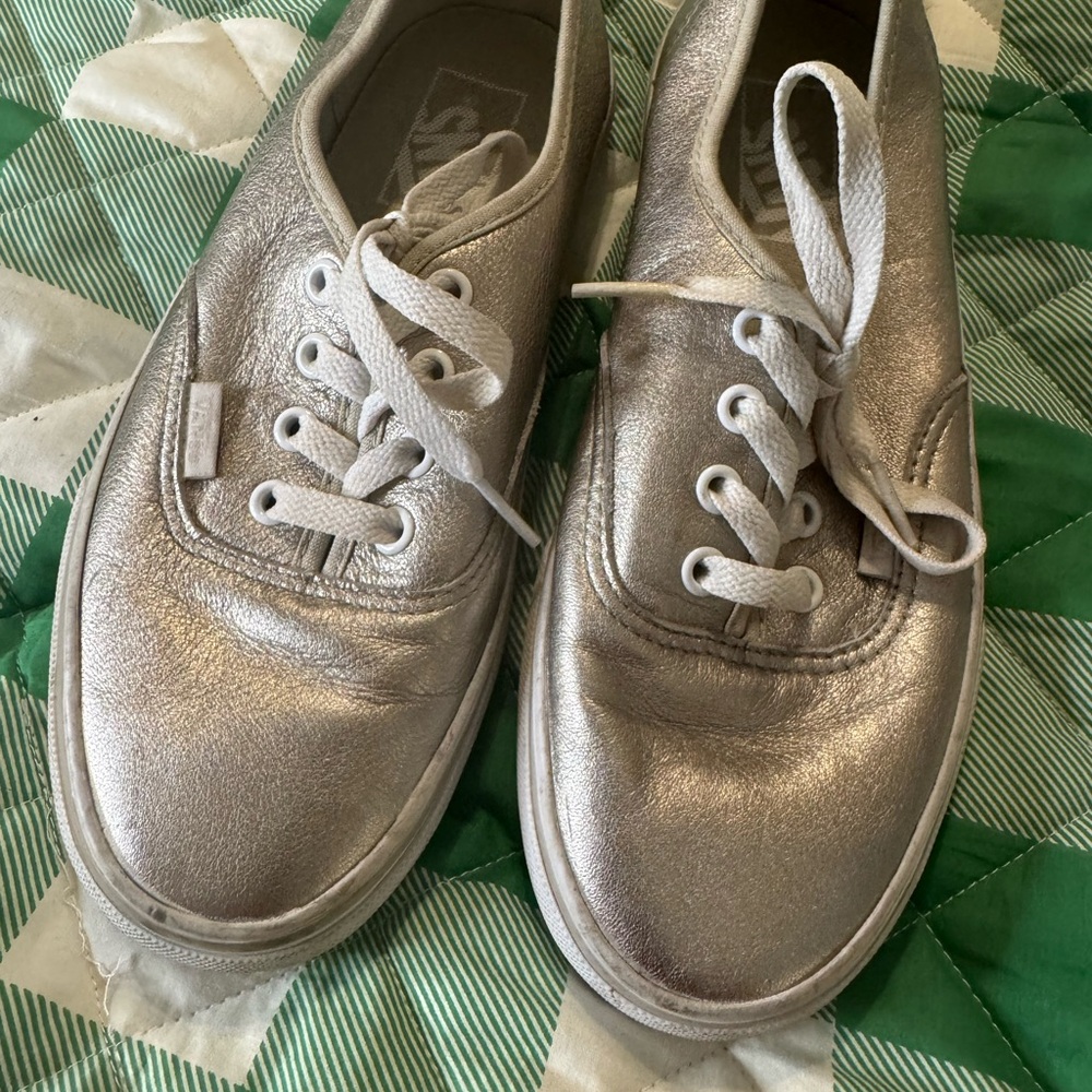 Metallic Silver Sneakers